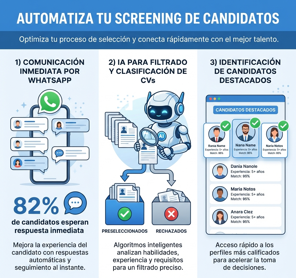 Infografía: Automatizar Screening de Candidatos con WhatsApp